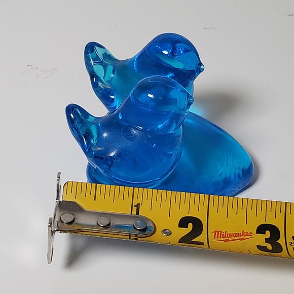 Bluebird Of Happiness Heart Love Bird Glass Statue Bright Blue Figurine Vtg 90s - Picture 5 of 10